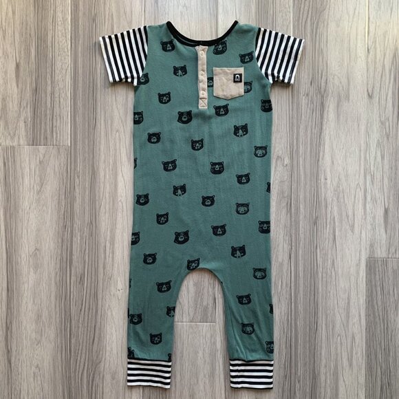 Rags Bear Print Romper - Picture 2 of 9